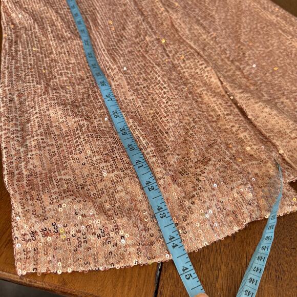 Mare Mare Anthropologie NWT Sequin Longline Duster Cardigan Sequin Rose Gold XS - Picture 12 of 15